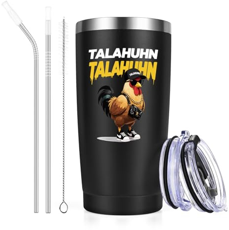 Livole Lustige Geschenke für Männer, Ihn, Junge Weihnachten, Tasse mit Spruch Talahuhn, Witzige Thermobecher Mann, Talahuhn Tasse, Coole Geschenk für Bruder, 600ml Edelstahl Vakuum Weinbecher