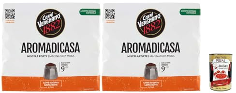 Caffè Vergnano 1882 Aromadicasa – Café moulu Mouture Moka 4 x 250 g | Miscela Forte | Intensité 9/10 | Torréfaction lente | Goût décidé & persistant | Made in Italy + Italian Gourmet polpa 400g