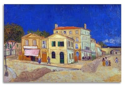 Vän Gögh Posterwerk Gelbes Haus, Leinwand-Kunstdruck, Foto, Bild, Gemälde, Raumdekoration, Heimdekoration, 60 x 90 cm