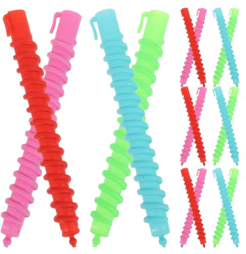 DECHOUS 60 Bigoudis Permanents Spiralés Creux Grand Modèle, Ensemble de 60 Pièces, Adaptés Cheveux Longs et Courts, Légers et Solide pour Permanente à Froid et Coiffage Couleur Aléatoire
