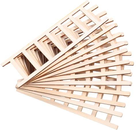 ibasenice 12pcs Wooden Miniature Ladder Set, Small Wood Step Ladder 15x5cm for Dollhouse Flooring, Doll Accessories and Indoor Decorative Display Stand