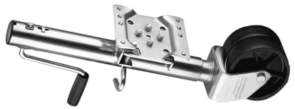 ntumLeap Bolt-On Swivel Tongue Jack - Lift Swivel Trailer Jack, Swivel Trailer Wheels, Heavy Duty Boat Trailer Jockey Wheel with 15Cm Double Wheels, Lift 25.4, 670Kg,