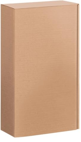 [BOXXCO] 25 Stück 2er Präsentkartons Ecoline Natura für 0,75l Flaschen 360x192x95 mm - Weinkarton Natur mit Sichtfenster & Offener Welle