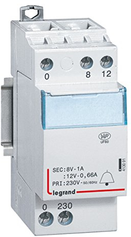 Legrand LEG413091 - Trasformatore per campanello, 230 V 12-8 V