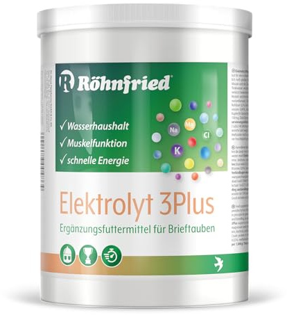 Röhnfried Elektrolyt 3Plus - für Brieftauben bei grossen Anstrengungen (600 g)