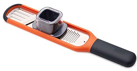 Joseph Joseph Handi-Grate 2-in-1 Mini Grater and Slicer, Razor sharp Stainless steel blades for grating and slicing - Orange, 24