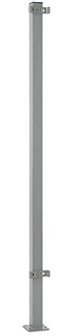 blumfeldt Torre di Bari - Standpfosten, Zubehörteil für Bari Seitenmarkisen, 1,5 m hoch, Aluminium, pulverbeschichtet, wandunabhängige Befestigung, Bodenmontage, 4 x Schwerlastdübel, grau