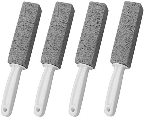 4 Pack Toilet Pumice Stone with Handle, Pumice Stone Toilet Bowl Cleaner Pumice Stone for Toilet Cleaning Pumice Stone Block to Remove Stains and Hard Water for Toilet Bathtub Pool Kitchen Sink