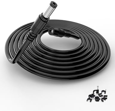 Cavo di Prolunga Lonnky 10 Metri 12 Volt, Compatibile con Telecamere di Sicurezza CCTV (TAPO C200), Deco, DVR, Luci a Striscia LED 12V, Router, Connettore 2,1mm x 5,5mm Maschio a Femmina