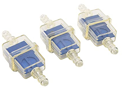 sourcing map 3Pcs Filtro de Combustible Plástico Azul Moto Gasolina Filtro con Imán 66x26x19mm