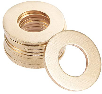 sourcing map 10pcs Joint Cuivre 12,5mm x 24mm x 1,5mm rondelle plate en laiton joint laiton pour boulon à vis