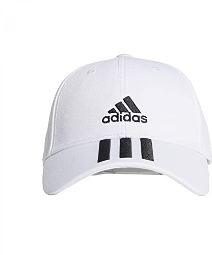 adidas Unisex Baseball 3-Streifen Twill Kappe, White/Black/Black, OSFY