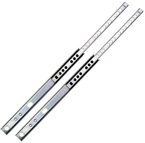 2er Set (1 Paar) Schubladenschienen 17mm Nut, Schubladenauszüge. Schubladen Teilauszüge, Hochwertige Schienen für Schubladen, Schubladen Schienensystem von UMAXO® (278 mm)