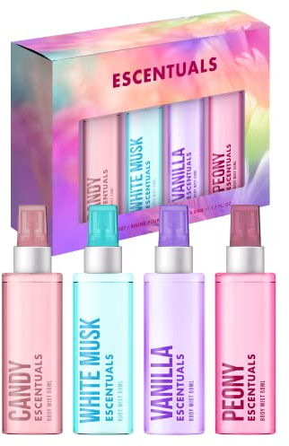 Escentuals Mini Mist Womens Gift Set, Body Mist Fragrance Spray 4 x 50ml