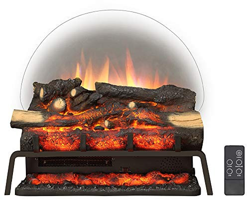 FLAMME 23’’/58cm Portable Basket Electric Fire, 1000W/2000W Heater, Log Set, Crackling Sound Effect, Remote Control