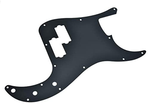 Dopro 13 Löcher mattes Aluminium Präzision P Bass Pickguard Metall eloxiert P Bass Plektrum Guard Kratzplatte für USA/Mexiko Precision P Bass matt schwarz