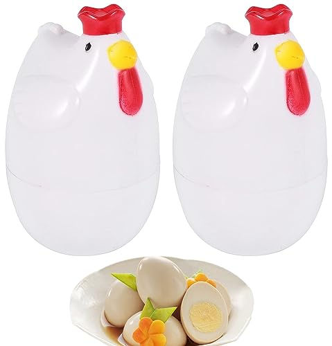 Bmocoen 2X KüKenföRmig 1 Gekochtes Ei Dampfgarer Dampfgarer Stoessel Mikrowelle Eierkocher Kochutensilien Kuechenhelfer