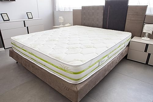 Materassi Russo - Materasso matrimoniale 160x190 in Memory e Waterfoam | Alto 20 cm | Ortopedico, Ergonomico, Anallergico e Antiacaro, Antibatterico | Semi Rigido | Tessuto Aloe Vera | Made in Italy
