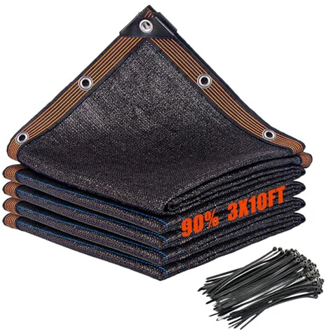 RorincoGi 90 % Zaun-Sichtschutz, 90 % Zaun, 90 x 3 m, Schattenstoff, für Außenbereich, Balkon, Dekoration, Zaunabdeckung, Privatsphäre, Terrasse, Blockierung, hochdichtes Netz für Hof, Garten,