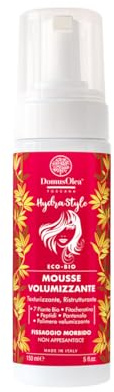 MOUSSE VOLUMIZZANTE – HYDRA-STYLE – Volumizza, Definisce e Idrata – Azione Texturizzante, Ristrutturante e Anticrespo – Per Capelli Lisci, Mossi o Ricci – 150ml - ECO-BIO - Domus Olea Toscana
