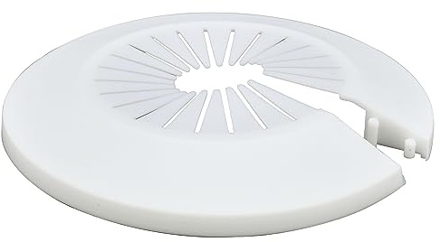 INDPROD Lot de 2 cache-tuyaux décoratifs pour radiateurs et tuyaux de drainage, bride murale en polypropylène de 3 cm à 5,5 cm de diamètre extérieur, blanc