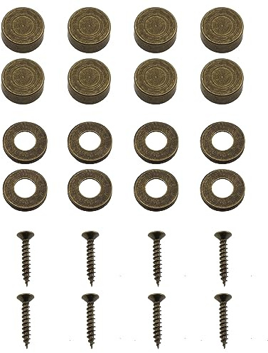 ZZHXSM 8PCS Bronze 12mm Pure Brass Decorative Screws Round Head Self Tapping Screw with Caps Used as Mirror Fixing Screws Self Tapping Screws