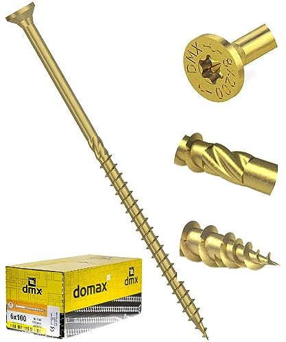 5mm x 100mm (Pack of 100) Yellow Hardened Countersunk Head Torx Wood Timber Construction Screw High Performacne Carpenter Screws J10 - J13A 5x100_100