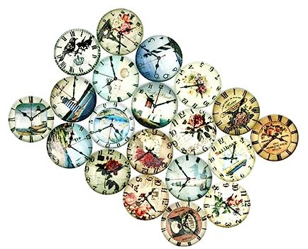 NUOBESTY 20st Edelsteinglas Glasfleck Zementtopf Scrapbook-dekorationen Zubehör Für Buntglas Mosaikfliesen Scrapbooking-verzierungen Halbrunde Glaskuppel Schmuck Uhr Patch