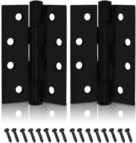 Genius® 4 Inch (100mm) Matt Black Heavy Duty Ball Bearing Hinges Stainless Steel Door Hinge for Wooden Doors (1 Pair)