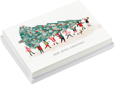 Hallmark UNICEF - Tarjetas de Navidad en caja, Here Comes Christmas (20 tarjetas y 20 sobres)