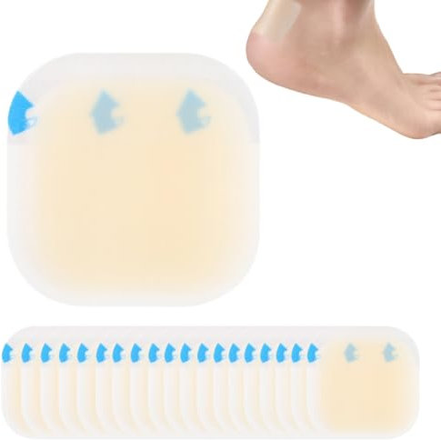 Blister Plasters for Feet 20Pcs Blister Plasters Hydrocolloid Plaster for Toe Feet Heel Finger Blister Prevention Heal Fast Blister Cushion Pads Gel (Square-20Pack)