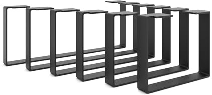 HEVVA 2er-Set Möbelfüße - Luxemburg - Höhe 20 cm (Tiefe 40 cm, Schwarz) | Möbelkufen, Möbelbeine, Standfüße, Design-Möbelfüße, Sideboardfüße, Waschtischunterschrankfüße, Metallfüße für DIY