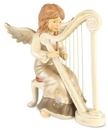 Goebel Himmelsboten Engelfigur mit Harfe, Sanfte Melodie aus Steingut, 41-650-66-1