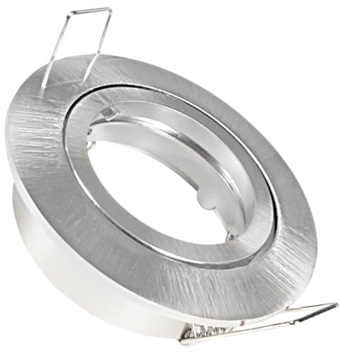 1er Set LED o. Halogen Einbaustrahler Timo für 12V und 230Volt Farbe: Edelstahl gebürstet (ohne Leuchtmittel) inkl. 230Volt GU10 und 12Volt MR16 Fassung. Spot Rund für Lochausschnitte von 68-76 mm.