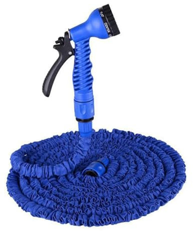 Tubo da giardino retrattile multifunzione da 38,1 m, per lavaggio auto, irrigatore domestico e giardino tradizionale, blu