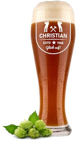 polar-effekt Vaso de cerveza de trigo de 0,5 litros con grabado personalizado, vaso de cerveza clásico con nombre, regalos para hombres para cumpleaños, vaso de trigo con grabado