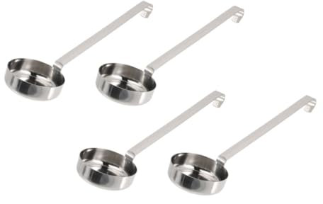 BIUDECO 4pcs Efficient Pizza Sauce Spoon Flat Bottom Ladle for Sauces Soup Noodles for Cooking Serving