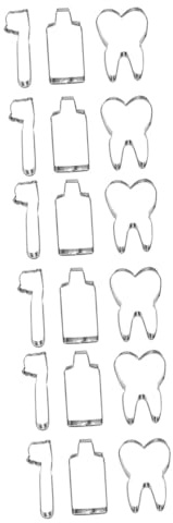 OUNONA Lot De 3 Moules À Biscuits En Acier Inoxydable Pour Garçons Et Filles En Forme De Brosse À Dents Mini Fournitures De Pâtisserie Outil De Pâtisserie Moule À Gâteau 6 Pièces X 3