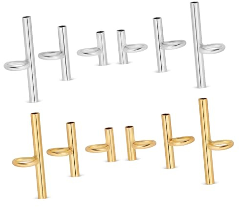 VANZACK 12pcs Sterling Silver Jewelry Making Tool Copper Pipe Welding Ring Brooch Converter for Pin to Pendant Adapter