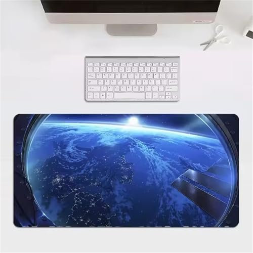 Alfombrilla Ratón XXL, 900x400x2mm Alfombrilla de Ratón Gaming, Grande Mouse Pad con Bordes Cosidos, Alfombrilla Escritorio Grande, Mejora la precisión y la Velocidad (Cielo Azul)