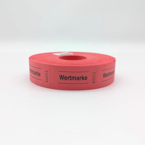Wertmarken - Rolle - rot - Papierrolle mit 1.000 Tickets, leicht abreißbar
