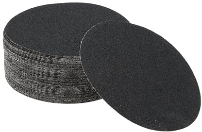 Hihaha Lot De 50 Disques De Ponçage Ronds, Grain 60, Universels Pour La Finition Automobile, 125 X 125 Mm, Carbure De Silicium, Noir