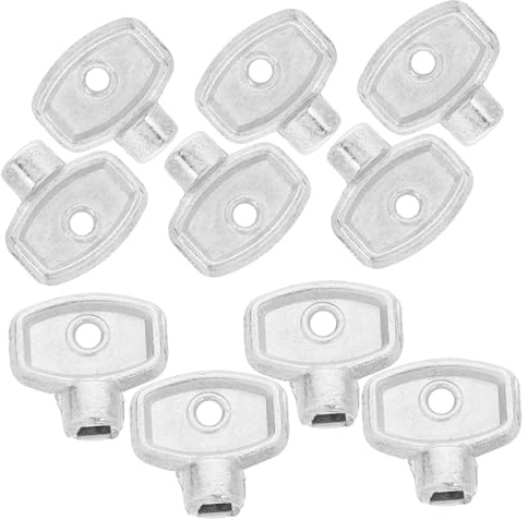 NUOBESTY 10pcs Radiator Valve Key Wrench Set Zinc Alloy Silver