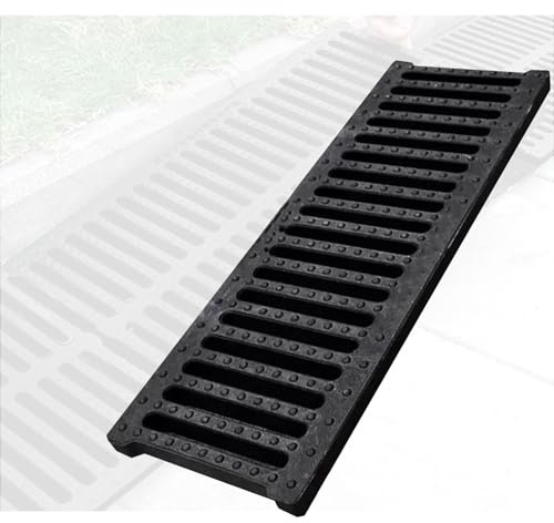 GFLPSQIA caniveau Drainage Grilles De Protection De Tranchée (Hauteur: 2cm, 2,5cm, 3cm, 4cm, 5cm), Grilles De Protection De Puits Rectangulaires pour Usine, Jardin(W X H 50 X 4cm/20 X 1.6in)