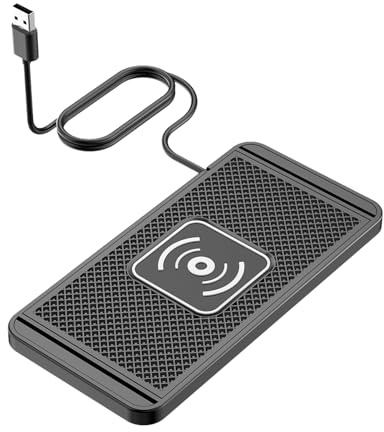 Car Wireless Charging Pad - 15W Fastcharge Device, Non-Slip Dashboard Mount, Universal Qi Base with Smart Sensor Power Transfer | Magnetic Charger Mat for Smartphones and Mobile Phones