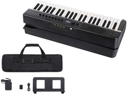 Hopfällbart Digitalpiano 88-Tangenters Keyboardpiano Bärbart Digitalpiano Med Trådlöst Och Keyboard Med Stativ För Hemmaövning Och Piano För Sång(Black)