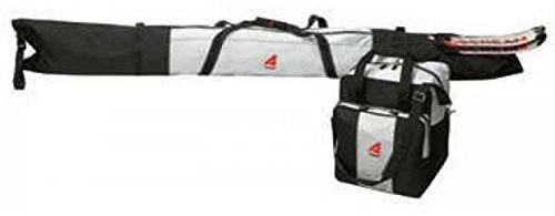 ATHALON Deluxe #135 Two-Piece Ski and Boot Bag Combo Boxed, (Silver/Black, 185 cm)