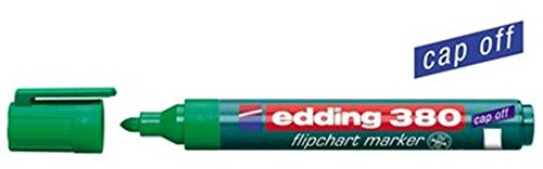 Flipchart-Marker edding 380, Rundspitze, Strichstärke ca. 1,5-3mm, grün, 10 Stück