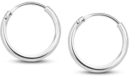 Soul-Cats Creolen aus 925 echt Sterling Silber für Damen in den Größen 8 10 12 16 20 25 40 55 75 90 mm