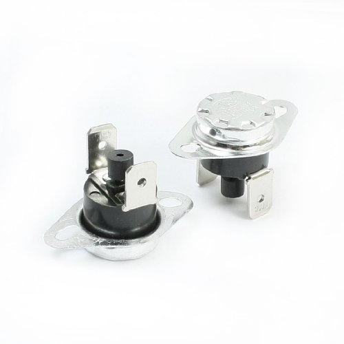sourcing map 2 Pcs 250V 10A NC 80C Manueller Reset Temperaturschalter | Thermostat KSD301